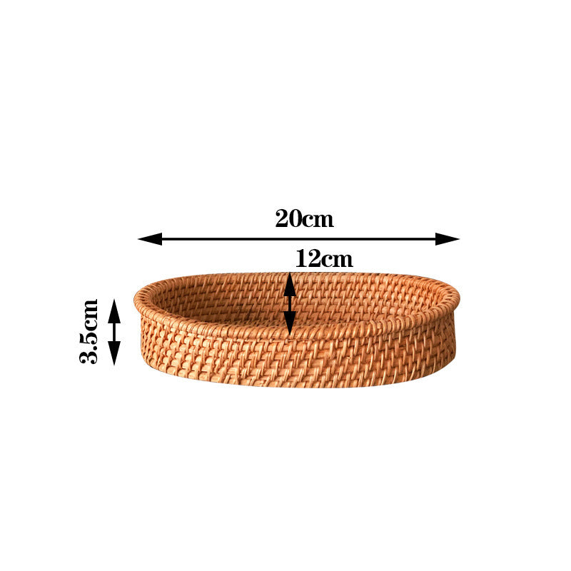 Rattan Home Modern Coffee Table Fruit Tray Snack Storage Box