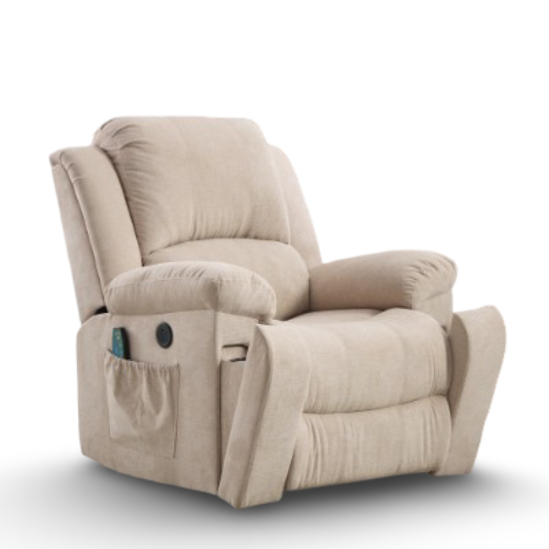 ComfyZen N605 Heated & Vibrating Power Lift Recliner Chair with Storage Pocket and Cup Holders