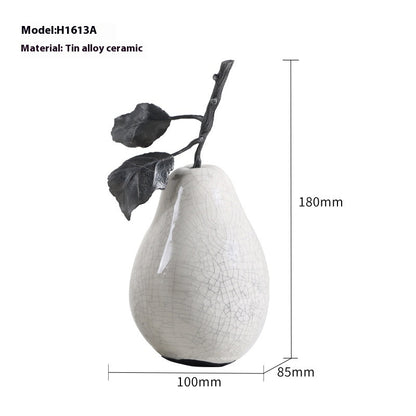 Minimalist Creative Crack White Marble Apple Pear Decoration