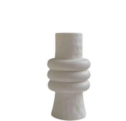 Elena Studio White Plain Ceramic Vase – Minimalist Polished Straight Design - Tavira Store | A Luxario Labs Ltd Brand. 