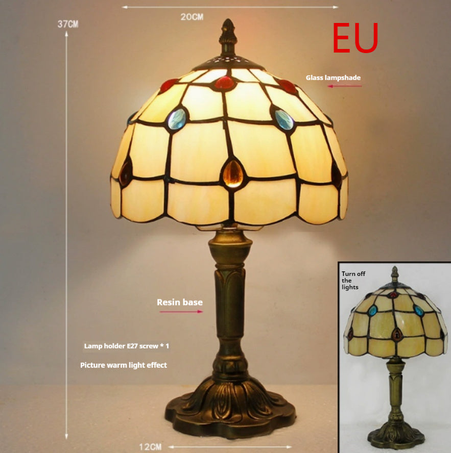 Harrison Vale Mosaic Mediterranean Table Lamp – Retro Yellow Glass & Resin Base Bedside Lamp - Tavira Store | A Luxario Labs Ltd Brand. 