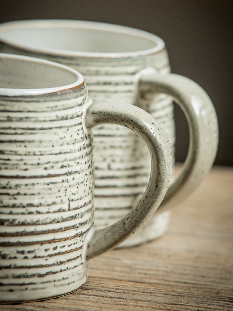 Kurohana Ceramic Retro Distressed Japanese Style Big Belly Drinking Cup