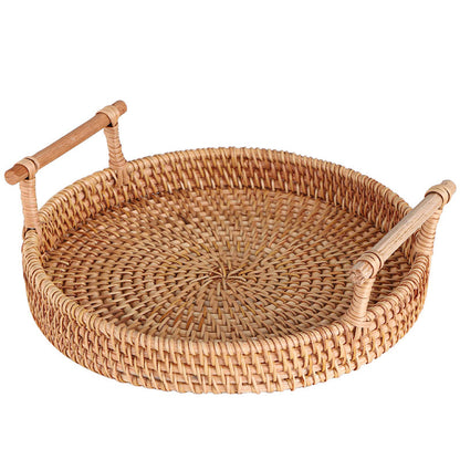 SakuraServe Tray – Japanese Style Round Serving Tray with Paper Liners