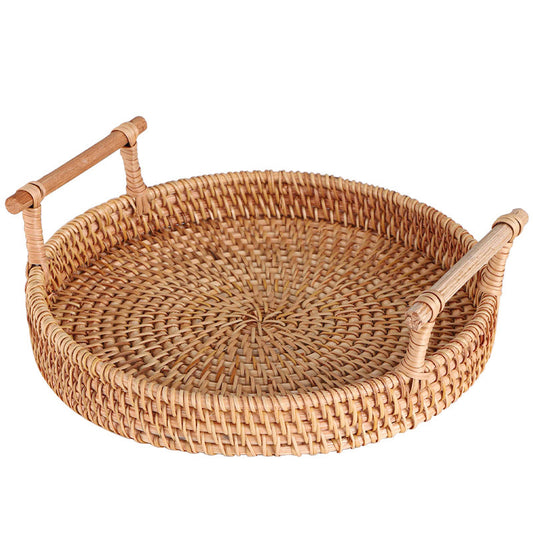 SakuraServe Tray – Japanese Style Round Serving Tray with Paper Liners