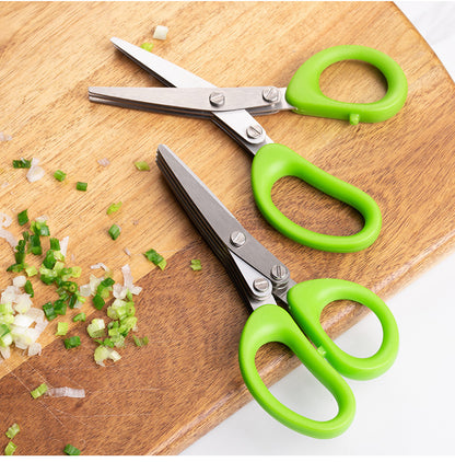 HerbiCut Multi-Layer Stainless Steel Kitchen Scissors – Quick Cutting Tool for Herbs, Onions, Seaweed & Spices