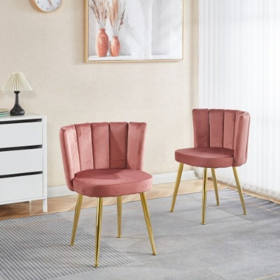 Velouria W234 Luxury Modern Dining Chair (Set of 2) with Golden Metal Legs - Tavira Store | A Luxario Labs Ltd Brand. 