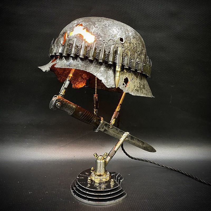 Crafts Decorations Classical War Helmet  Relic Lamp