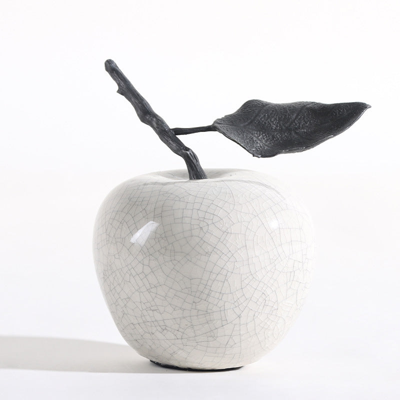 Minimalist Creative Crack White Marble Apple Pear Decoration