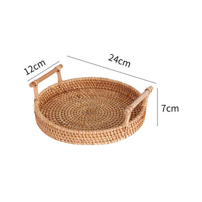 SakuraServe Tray – Japanese Style Round Serving Tray with Paper Liners