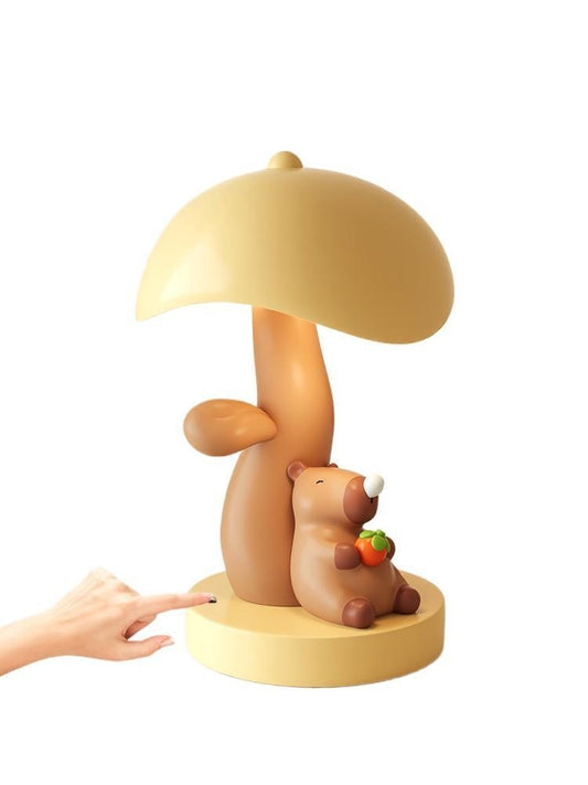 Capabala Cute Khaki Resin Table Lamp – Handmade Bedroom & Desktop Decorative Ornament