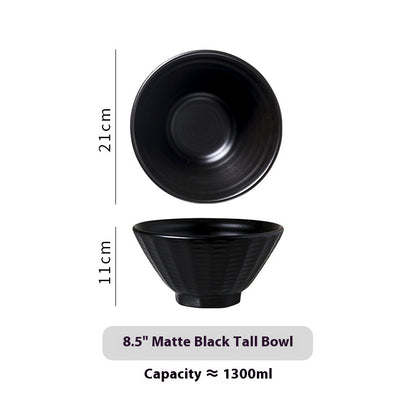 Premium Retro Kiln Baked Household Ceramic Large Ramen Bowl