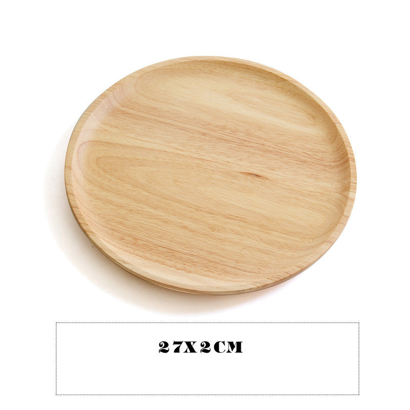 RoundWood Japanese-Style Wooden Tray – Natural Multi-Purpose Serving Tray