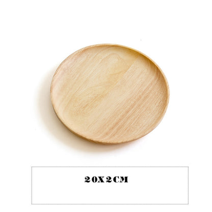 RoundWood Japanese-Style Wooden Tray – Natural Multi-Purpose Serving Tray