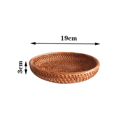 Rattan Home Modern Coffee Table Fruit Tray Snack Storage Box