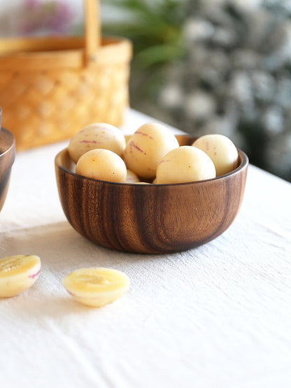 KiyomiCraft Japanese Natural Wooden Bowl – Handmade Food Container