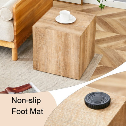 Woodform Square Coffee Table – Modern MDF Light Wood Texture, Minimalist Design, Ready-to-Use