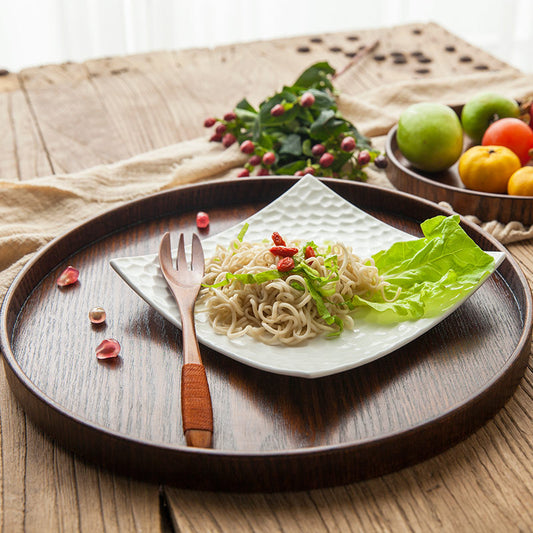 Aureloft Tray – Luxury Solid Wood Round Deep Tray
