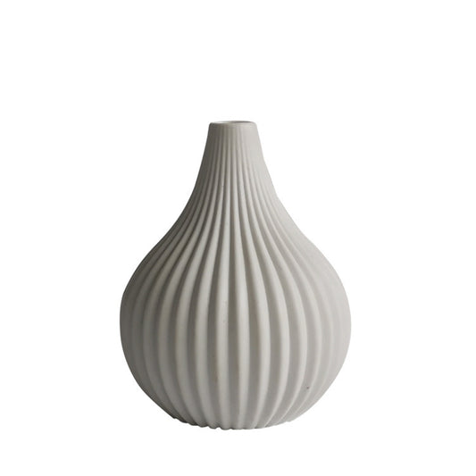 Handmade Simple INS Style White Porcelain Small Vase – Soft Home Decoration Ornament