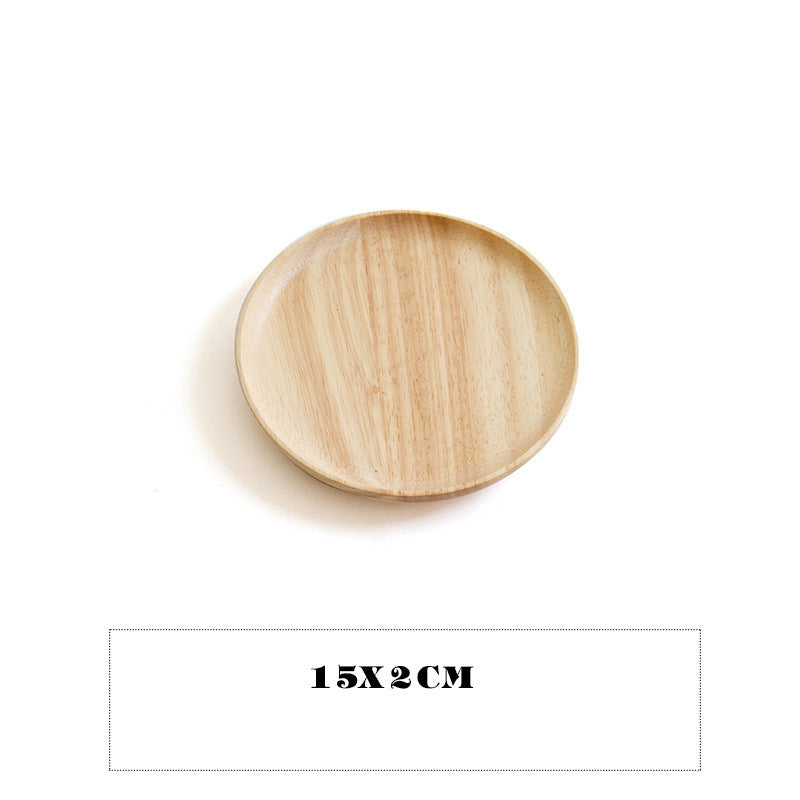 RoundWood Japanese-Style Wooden Tray – Natural Multi-Purpose Serving Tray