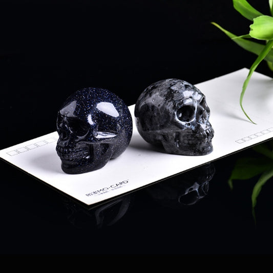 Natural Crystal Skull Semi-precious Stone Carving Crafts Ornaments