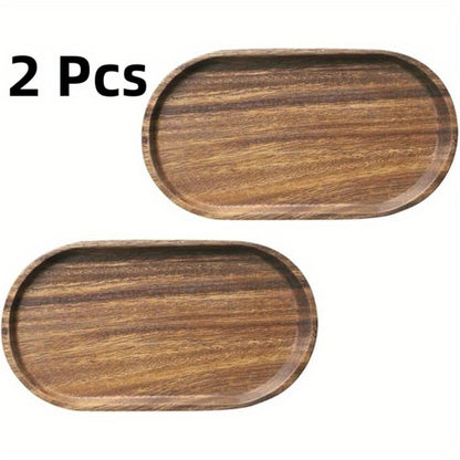 2pcs LDQ Elegant Wooden Serving Tray - Japanese Style