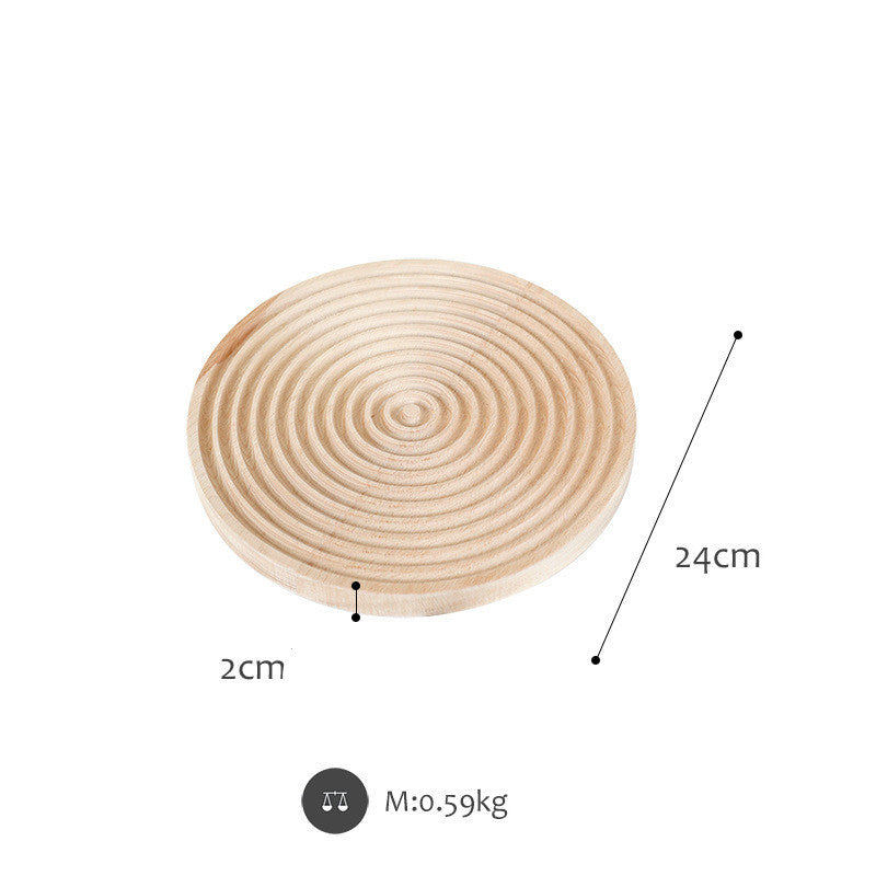 NordiTray – Round Beech Wood Grooved Wooden Tray