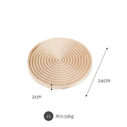 NordiTray – Round Beech Wood Grooved Wooden Tray