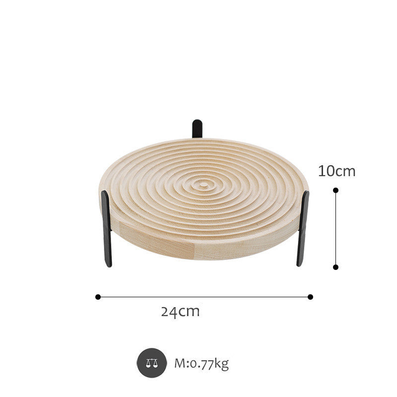 NordiTray – Round Beech Wood Grooved Wooden Tray