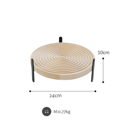 NordiTray – Round Beech Wood Grooved Wooden Tray