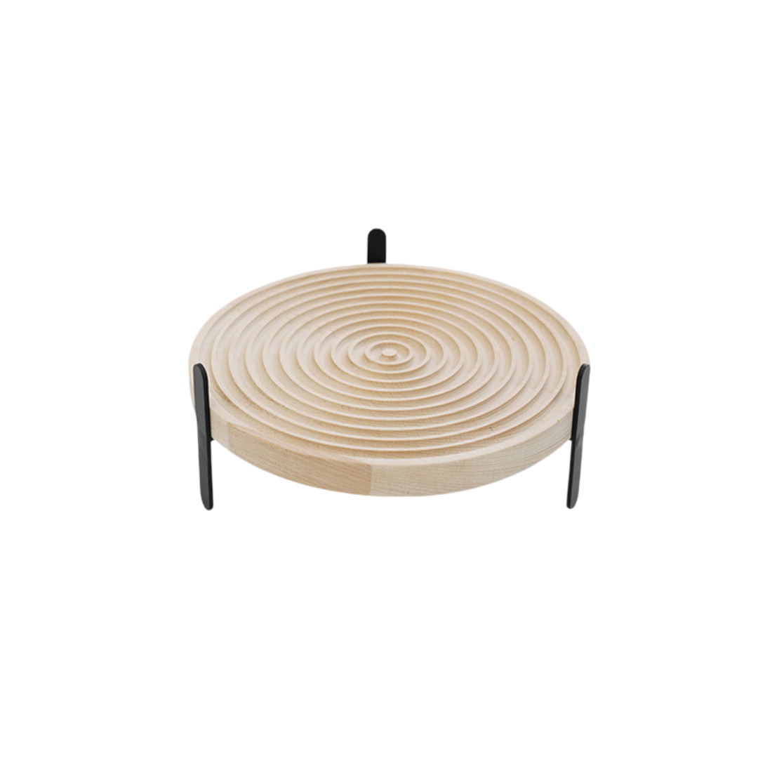 NordiTray – Round Beech Wood Grooved Wooden Tray - Tavira Store | A Luxario Labs Ltd Brand. 