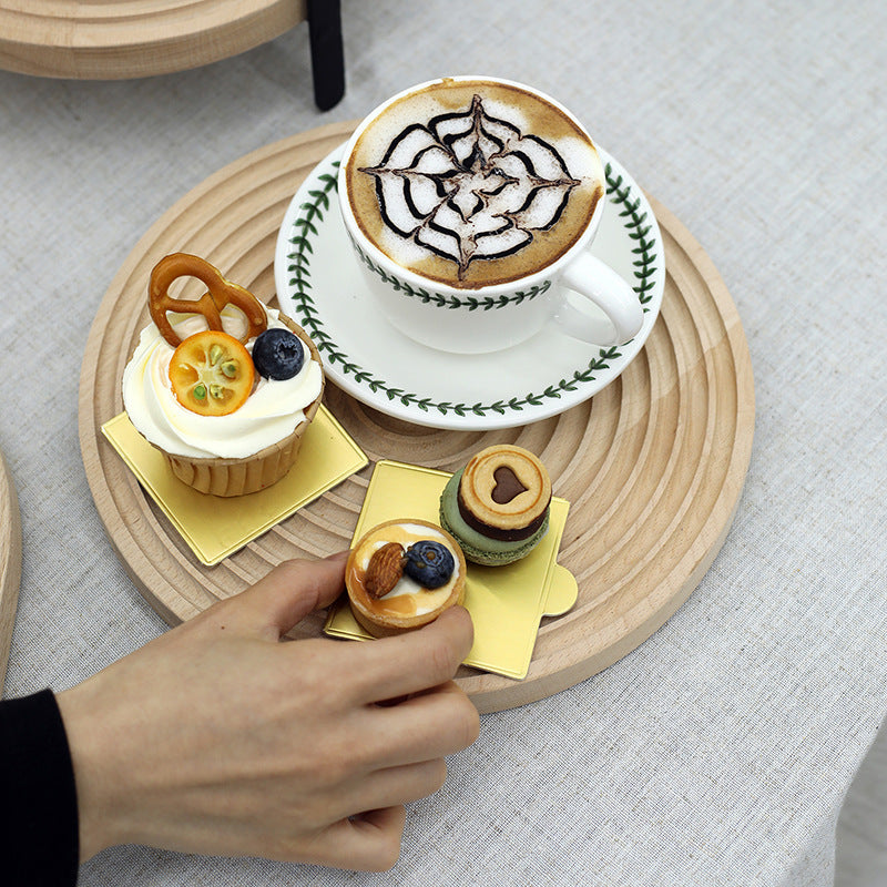 NordiTray – Round Beech Wood Grooved Wooden Tray