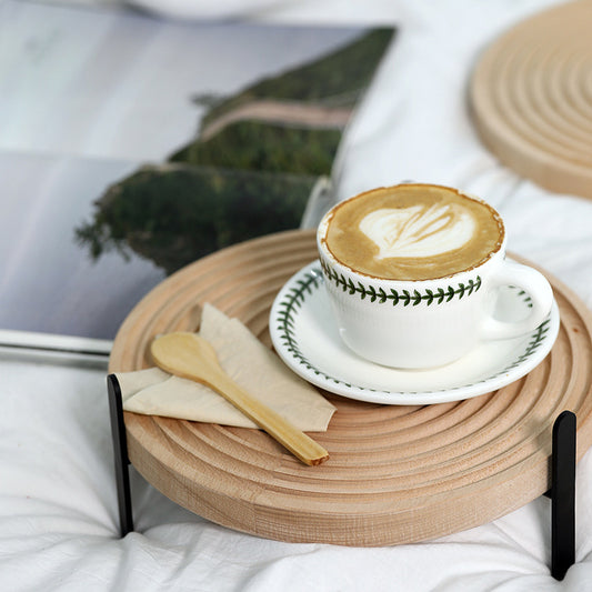 NordiTray – Round Beech Wood Grooved Wooden Tray