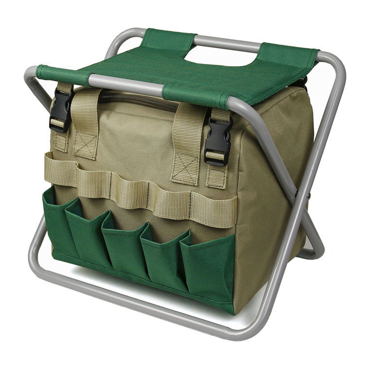 Garden Stool with Tool Tote – Folding, Portable Seat