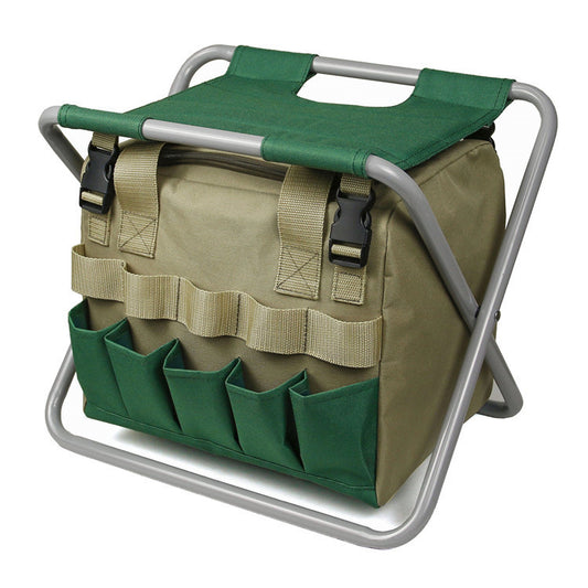 Garden Stool with Tool Tote – Folding, Portable Seat