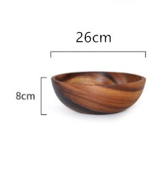 KiyomiCraft Japanese Natural Wooden Bowl – Handmade Food Container