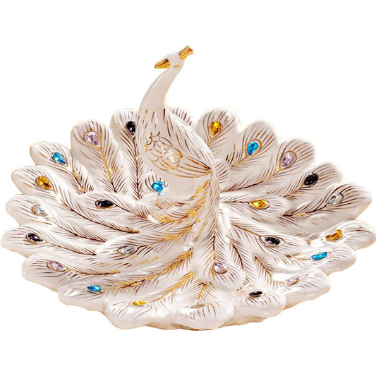 Plate Peacock Creative Ceramic European Style Decoration Fruit Plate