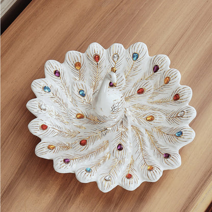 Plate Peacock Creative Ceramic European Style Decoration Fruit Plate