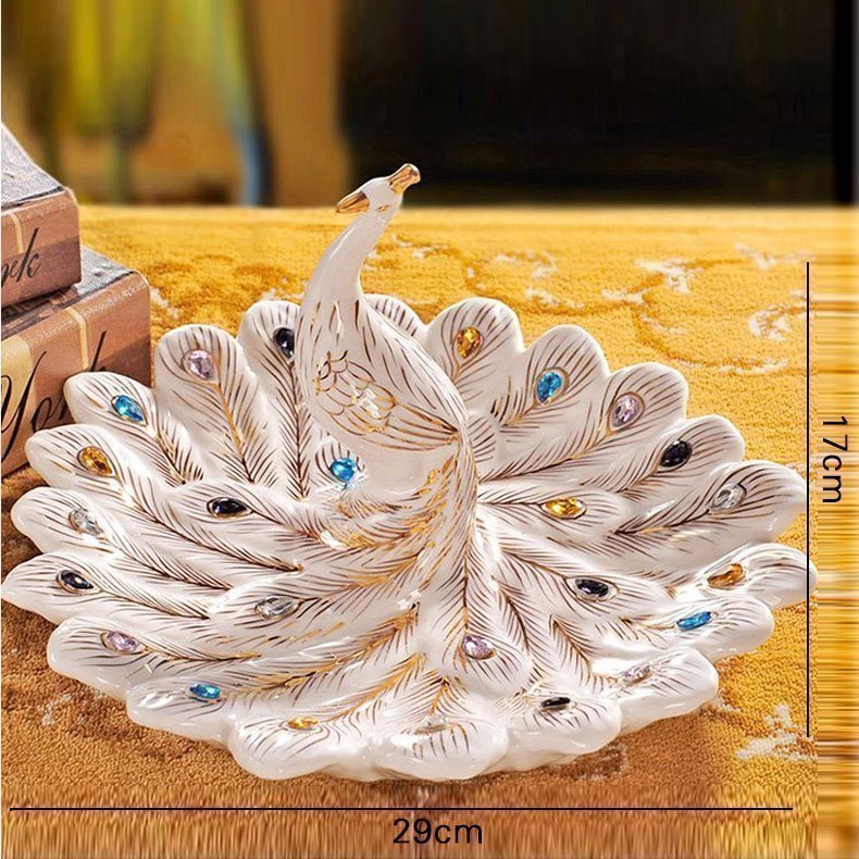 Plate Peacock Creative Ceramic European Style Decoration Fruit Plate
