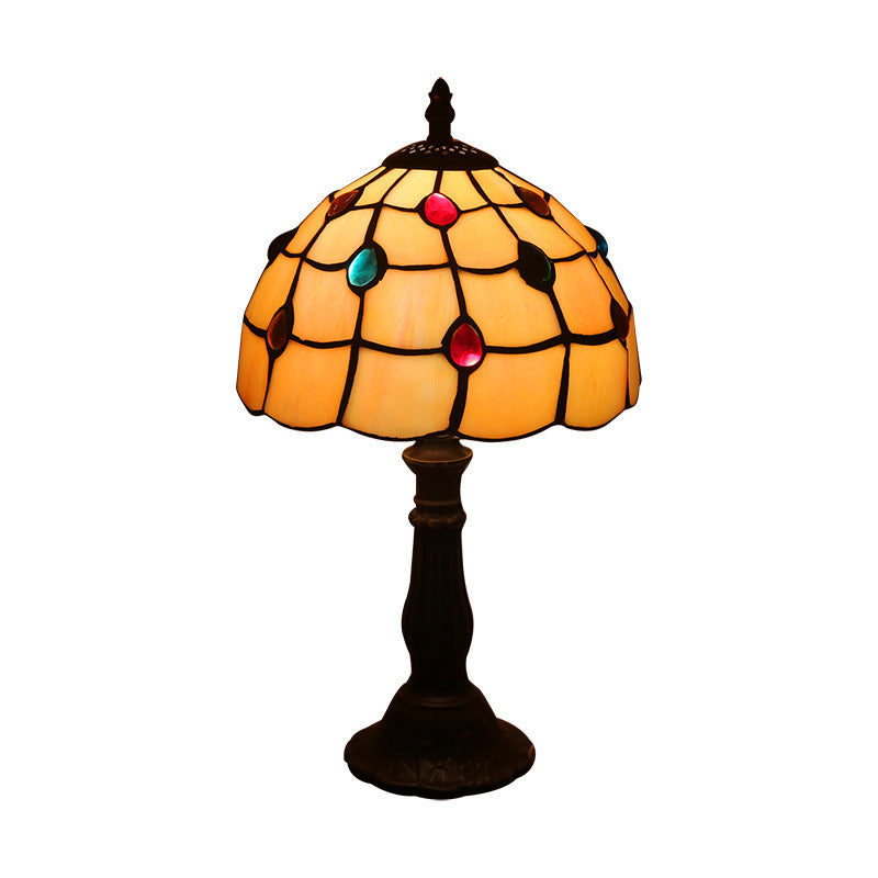 Harrison Vale Mosaic Mediterranean Table Lamp – Retro Yellow Glass & Resin Base Bedside Lamp - Tavira Store | A Luxario Labs Ltd Brand. 