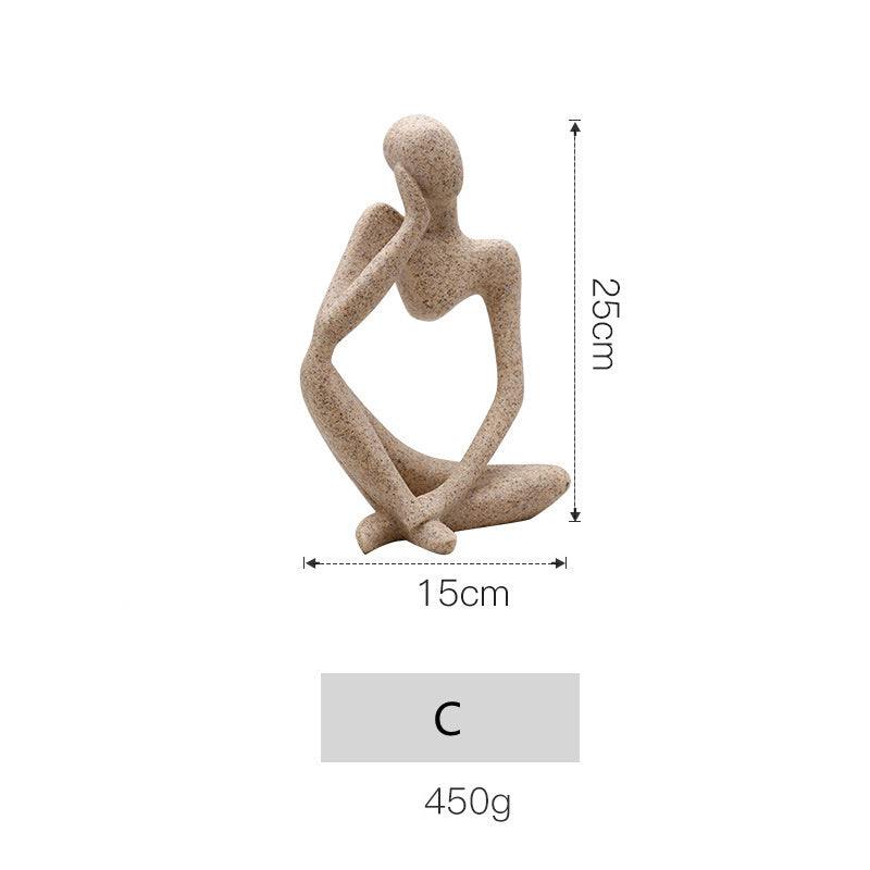 ArtiNordic Hand-Carved Sandstone Abstract Sculpture – Unique Nordic Home & Office Decorative Ornament