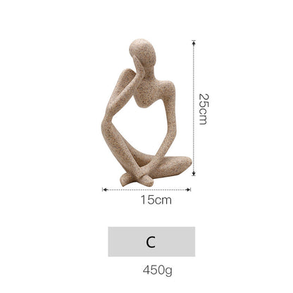 ArtiNordic Hand-Carved Sandstone Abstract Sculpture – Unique Nordic Home & Office Decorative Ornament