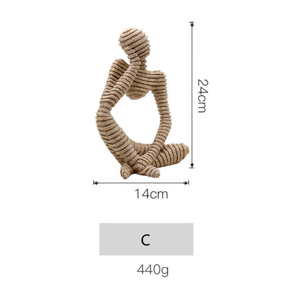 ArtiNordic Hand-Carved Sandstone Abstract Sculpture – Unique Nordic Home & Office Decorative Ornament