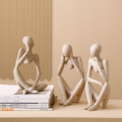 ArtiNordic Hand-Carved Sandstone Abstract Sculpture – Unique Nordic Home & Office Decorative Ornament