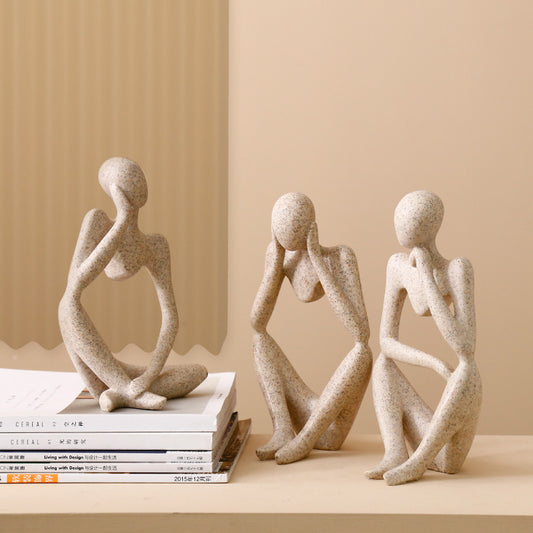 ArtiNordic Hand-Carved Sandstone Abstract Sculpture – Unique Nordic Home & Office Decorative Ornament