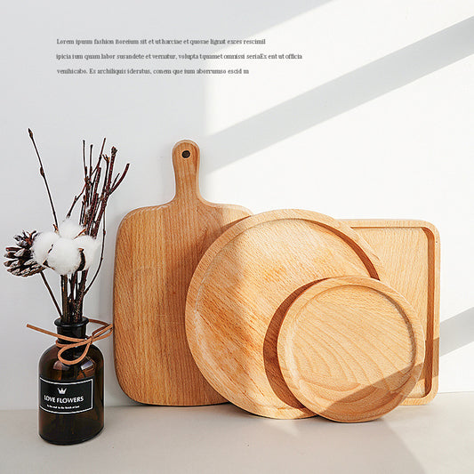 BeechVista Japanese-Style Beech Plate – Natural Wood, Multiple Sizes