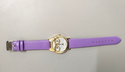 Quartz Core  Gold Cat Face Watch – Cute Glasses Design Wristwatch