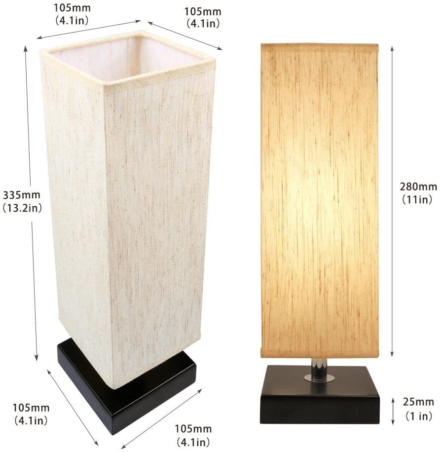 Modern  Square Cloth Covered Table Lamp