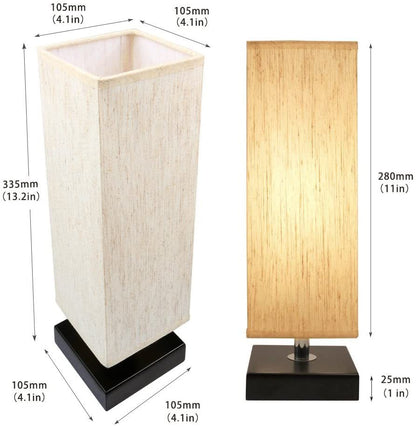 Modern  Square Cloth Covered Table Lamp