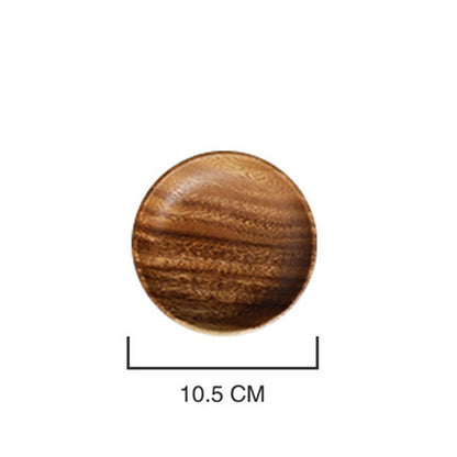 AcaciaCraft Wooden Snack Plate – Natural, Dark Brown