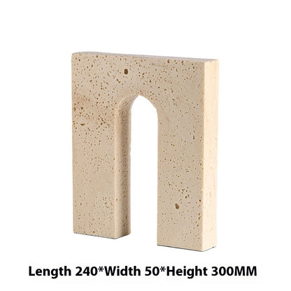 GeoStone Imitation Yellow Cave Stone Geometric Tray – Synthetic Resin Decorative Plate for Dining Table & Hallway